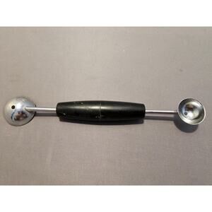 Vintage 7" Ekco Black Plastic Handled Double Ended Melon Baller/Curler
